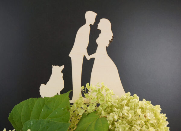 Brautpaar mit Hund Topper