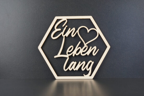 Stuhldekoration "Ein Leben lang" mit Herz - 6-Eck
